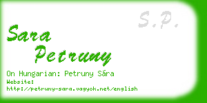 sara petruny business card